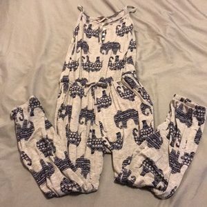 Forever 21 Girls Romper with elephants.